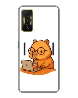 Чохол для Xiaomi POCO F4 GT з картинкою «Капібара з ноутбуком»