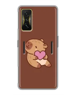 Чохол для Xiaomi POCO F4 GT з картинкою «Капібара з серцем»