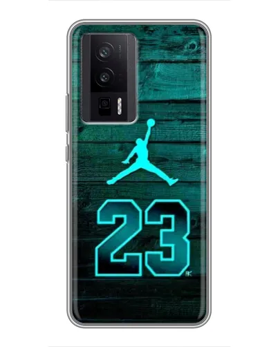 Чехол для Xiaomi POCO F5 Pro с картинкой «Jordan Cyan 23»