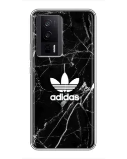 Чехол для Xiaomi POCO F5 Pro с картинкой «Белый мрамор Adidas»