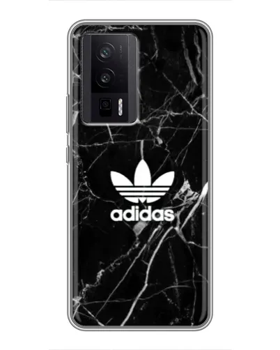 Чехол для Xiaomi POCO F5 Pro с картинкой «Белый мрамор Adidas»