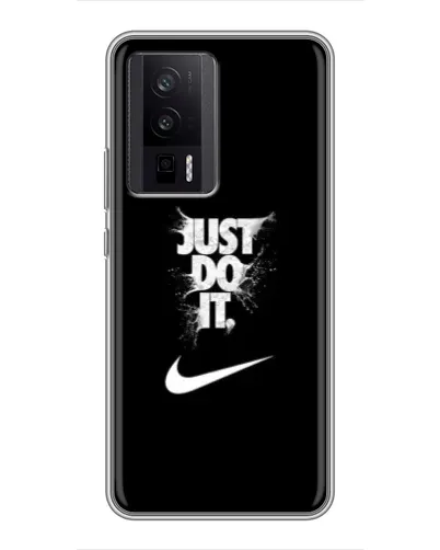 Чехол для Xiaomi POCO F5 Pro с картинкой «Текстовый принт Nike»