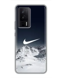 Чехол для Xiaomi POCO F5 Pro с картинкой «Nike — зимние горы»