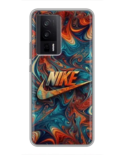 Чехол для Xiaomi POCO F5 Pro с картинкой «Nike в абстракции»
