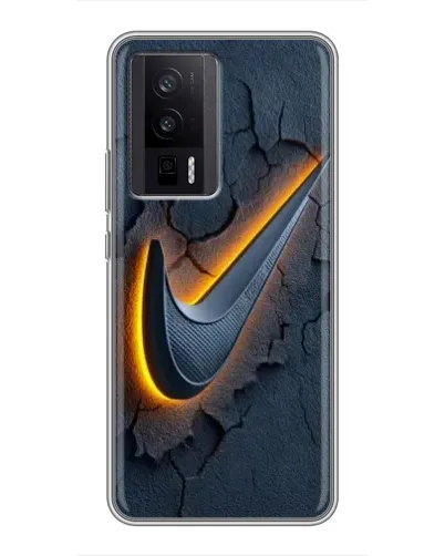 Чехол для Xiaomi POCO F5 Pro с картинкой «Объемный логотип Найк»