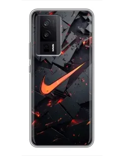 Чехол для Xiaomi POCO F5 Pro с картинкой «Nike — эффект разломов»