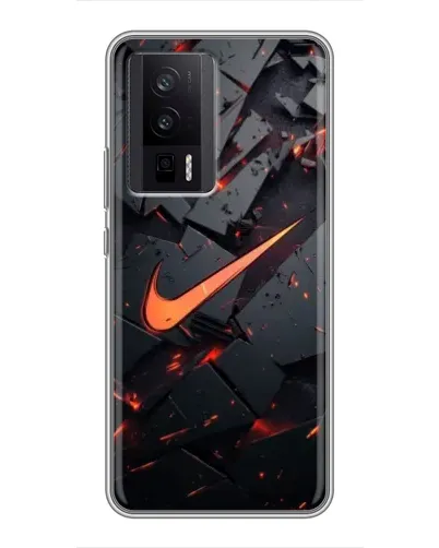 Чехол для Xiaomi POCO F5 Pro с картинкой «Nike — эффект разломов»