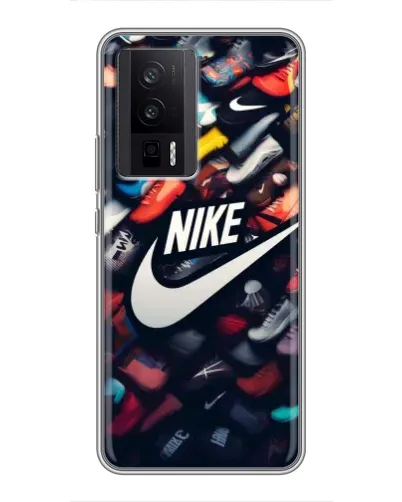Чехол для Xiaomi POCO F5 Pro с картинкой «Коллекция кроссовок Nike»