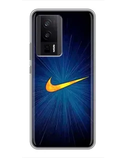 Чохол для Xiaomi POCO F5 Pro з картинкою «Синій пульс Nike» Чохол для Xiaomi POCO F5 Pro з картинкою «Синій пульс Nike»