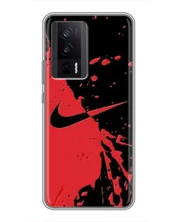 Чохол для Xiaomi POCO F5 Pro з картинкою «Червоні бризки Nike» Чохол для Xiaomi POCO F5 Pro з картинкою «Червоні бризки Nike»