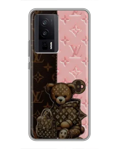 Чехол для Xiaomi POCO F5 Pro с картинкой «Мишка в стиле LV»