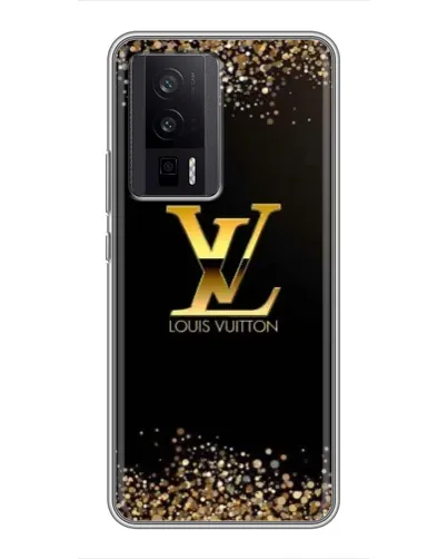 Чехол для Xiaomi POCO F5 Pro с картинкой «LV — золотые искры»