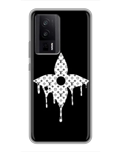 Чехол для Xiaomi POCO F5 Pro с картинкой «Цветочная монограмма»