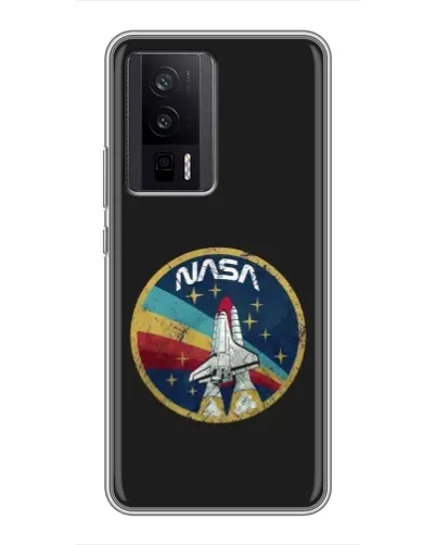 Чехол для Xiaomi POCO F5 Pro с картинкой «NASA — эмблема миссии»