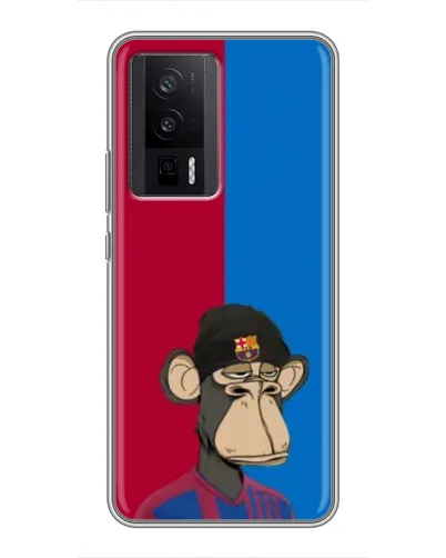Чехол для Xiaomi POCO F5 Pro с картинкой «Bored Ape — фанат Барсы»