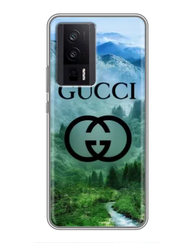 Чехол для Xiaomi POCO F5 Pro с картинкой «Gucci — горный пейзаж»