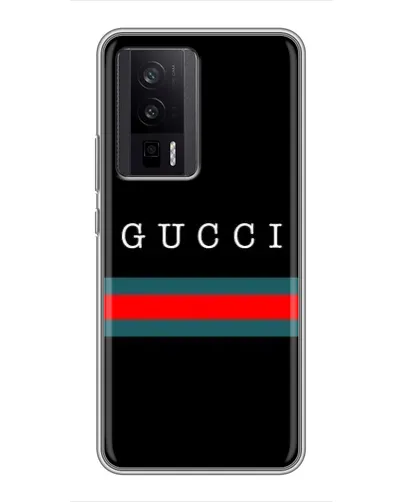 Чехол для Xiaomi POCO F5 Pro с картинкой «Gucci — красный пояс»