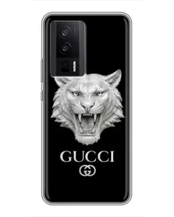Чохол для Xiaomi POCO F5 Pro з картинкою «Gucci — срібний лев»