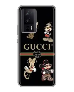 Чохол для Xiaomi POCO F5 Pro з картинкою «Gucci — герої Disney та монограма»