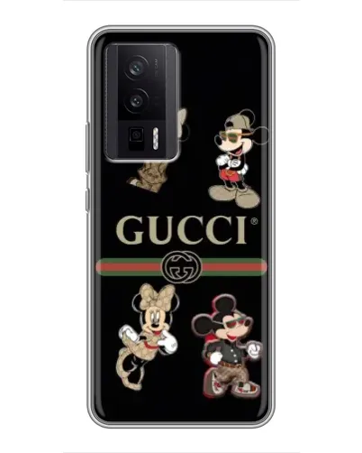 Чехол для Xiaomi POCO F5 Pro с картинкой «Gucci — герои Disney и монограмма» Чехол для Xiaomi POCO F5 Pro с картинкой «Gucci — герои Disney и монограмма»