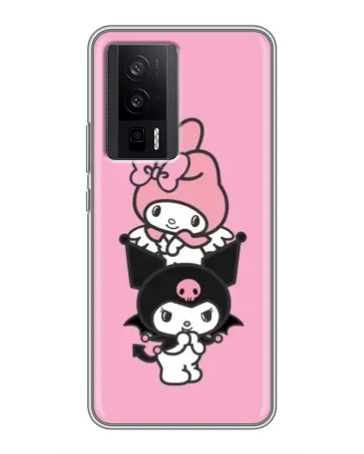 Чехол для Xiaomi POCO F5 Pro с картинкой «My Melody и Kuromi» Чехол для Xiaomi POCO F5 Pro с картинкой «My Melody и Kuromi»