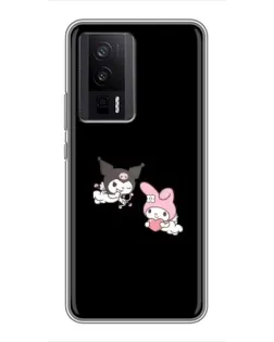 Чехол для Xiaomi POCO F5 Pro с картинкой «My Melody и Kuromi» Чехол для Xiaomi POCO F5 Pro с картинкой «My Melody и Kuromi»