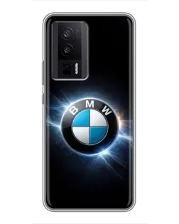 Чехол для Xiaomi POCO F5 Pro с картинкой «BMW — неоновое сияние»