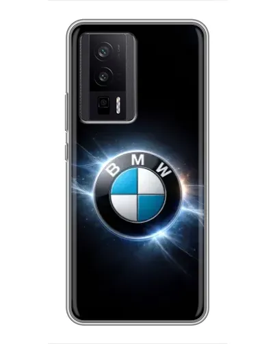 Чехол для Xiaomi POCO F5 Pro с картинкой «BMW — неоновое сияние»