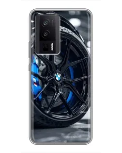 Чехол для Xiaomi POCO F5 Pro с картинкой «Колесо BMW вблизи»