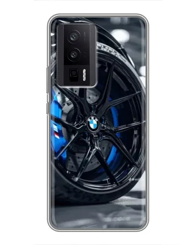 Чехол для Xiaomi POCO F5 Pro с картинкой «Колесо BMW вблизи»