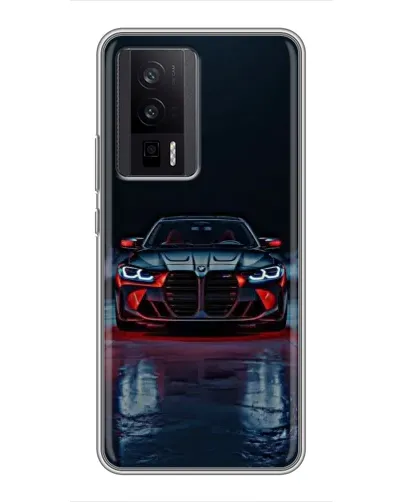 Чехол для Xiaomi POCO F5 Pro с картинкой «BMW на мокрой дороге»
