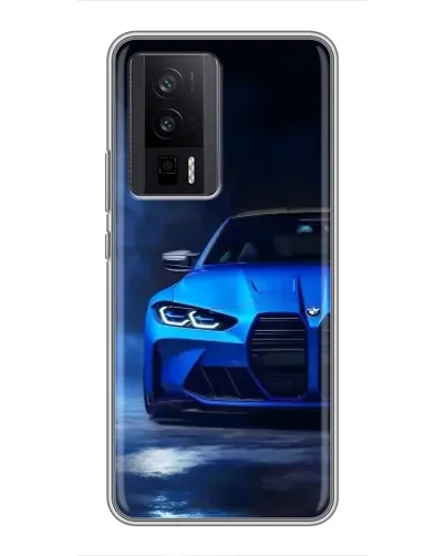 Чехол для Xiaomi POCO F5 Pro с картинкой «Голубая BMW M4»