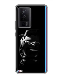Чехол для Xiaomi POCO F5 Pro с картинкой «Силуэт BMW в темноте»