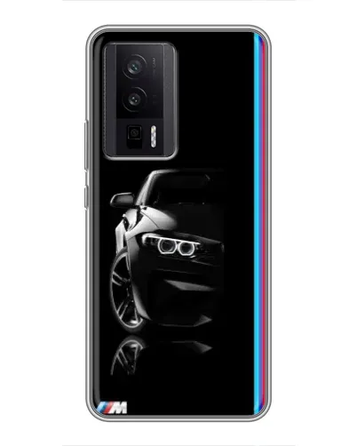 Чехол для Xiaomi POCO F5 Pro с картинкой «Силуэт BMW в темноте»