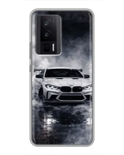 Чехол для Xiaomi POCO F5 Pro с картинкой «BMW сквозь туман»