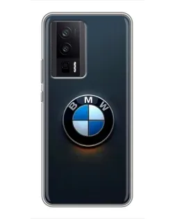 Чехол для Xiaomi POCO F5 Pro с картинкой «Логотип BMW — минимализм»