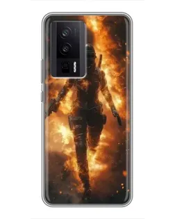 Чехол для Xiaomi POCO F5 Pro с картинкой «BMW — скорость в дожде»