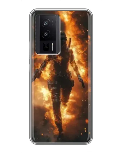 Чехол для Xiaomi POCO F5 Pro с картинкой «BMW — скорость в дожде»