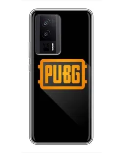 Чехол для Xiaomi POCO F5 Pro с картинкой «PUBG — рамка лого»