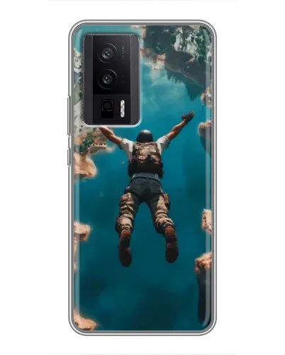 Чехол для Xiaomi POCO F5 Pro с картинкой «PUBG — свободное падение»