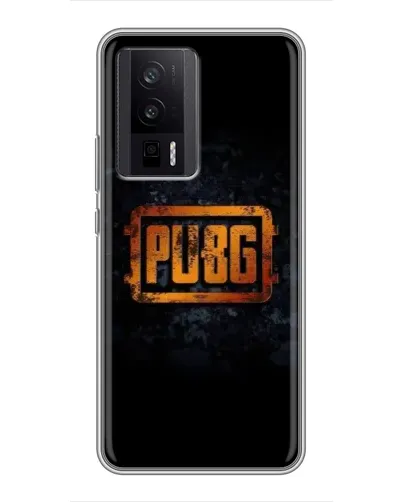 Чехол для Xiaomi POCO F5 Pro с картинкой «PUBG — золотой логотип»