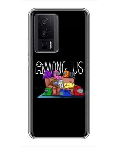 Чехол для Xiaomi POCO F5 Pro с картинкой «Логотип Among Us»
