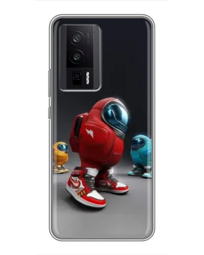 Чехол для Xiaomi POCO F5 Pro с картинкой «Among Us — 3D стиль»