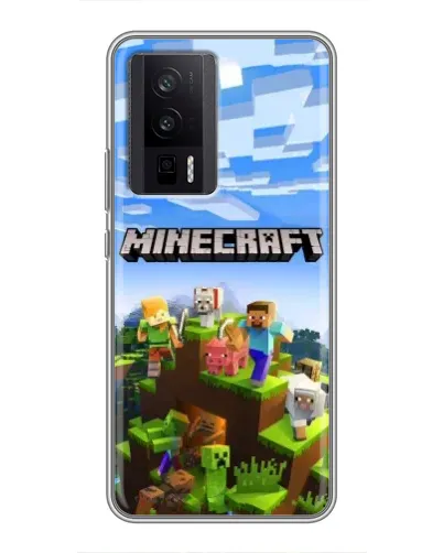 Чехол для Xiaomi POCO F5 Pro с картинкой «Minecraft классический мир»
