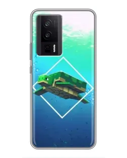Чехол для Xiaomi POCO F5 Pro с картинкой «Черепаха Minecraft»