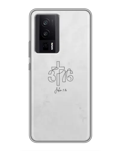 Чехол для Xiaomi POCO F5 Pro с картинкой «Иоанна 3:16 Крест»