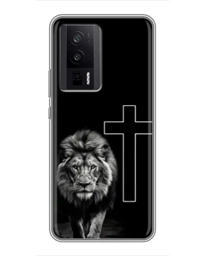 Чехол для Xiaomi POCO F5 Pro с картинкой «Лев и Крест»