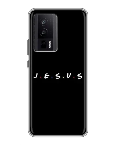 Чехол для Xiaomi POCO F5 Pro с картинкой «Точки веры J.E.S.U.S.»