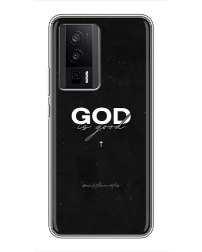 Чехол для Xiaomi POCO F5 Pro с картинкой «GOD — Бог над всем»