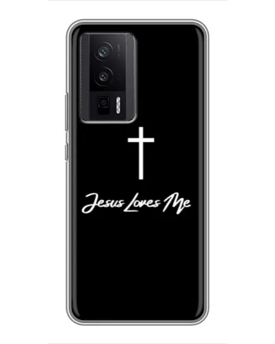 Чехол для Xiaomi POCO F5 Pro с картинкой «Иисус любит тебя»